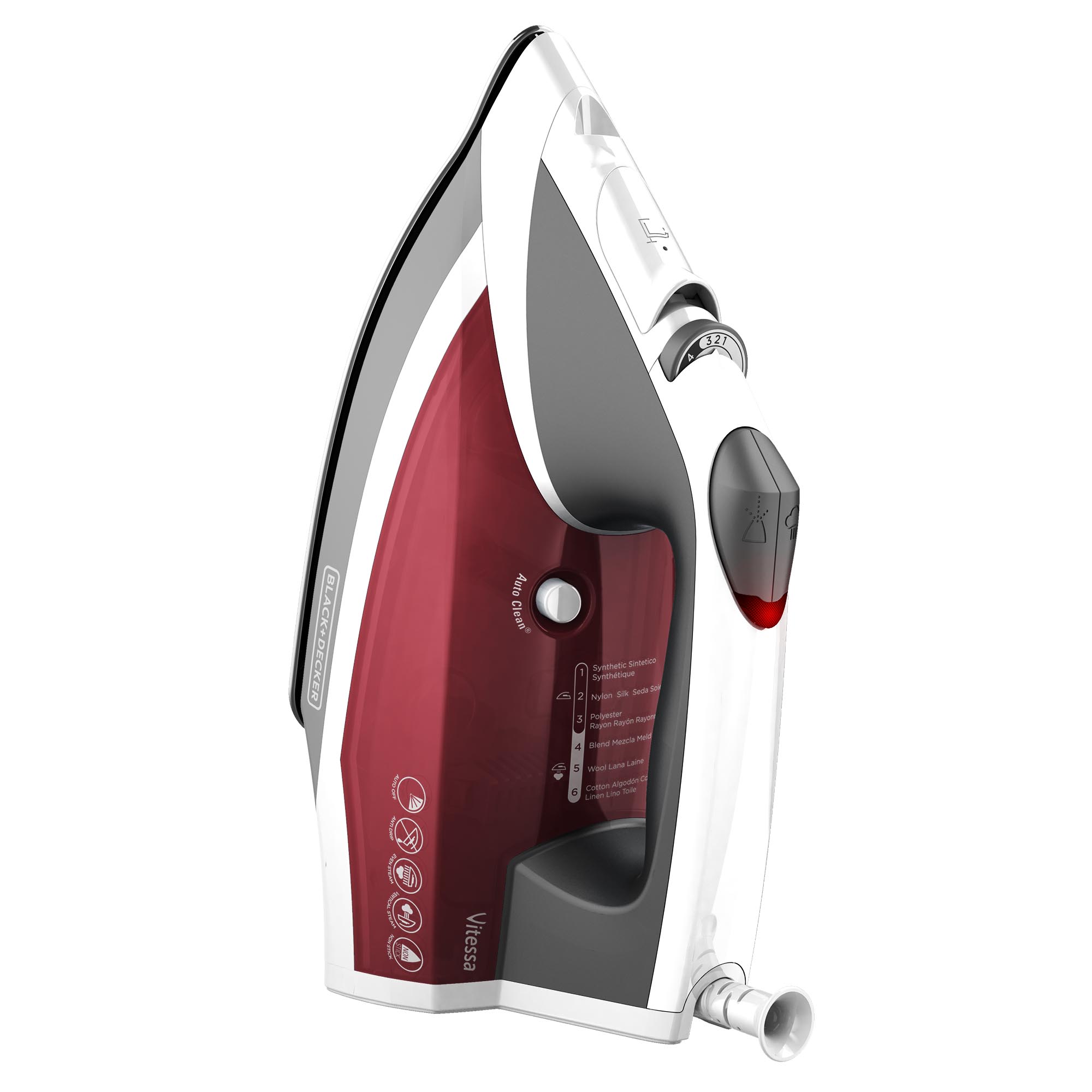 Vitessa Advanced Steam Stainless Soleplate Iron Cranberry